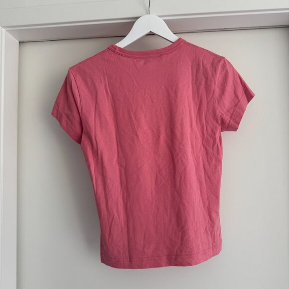 ACNE STUDIOS - Pink Face Crystal Baby Tee - Picture 2 of 3